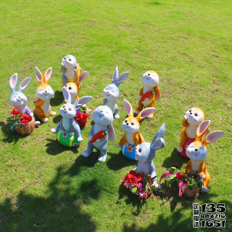 卡通動物兔子雕塑幼兒園商場美陳擺件 卡通動物兔子雕塑幼兒園商場美陳擺件
